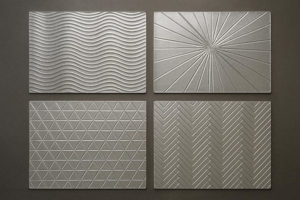 Metallic Silver Pressed Vinyl Placemats For Glamorous Party Decor And Modern Geometric Table Styling